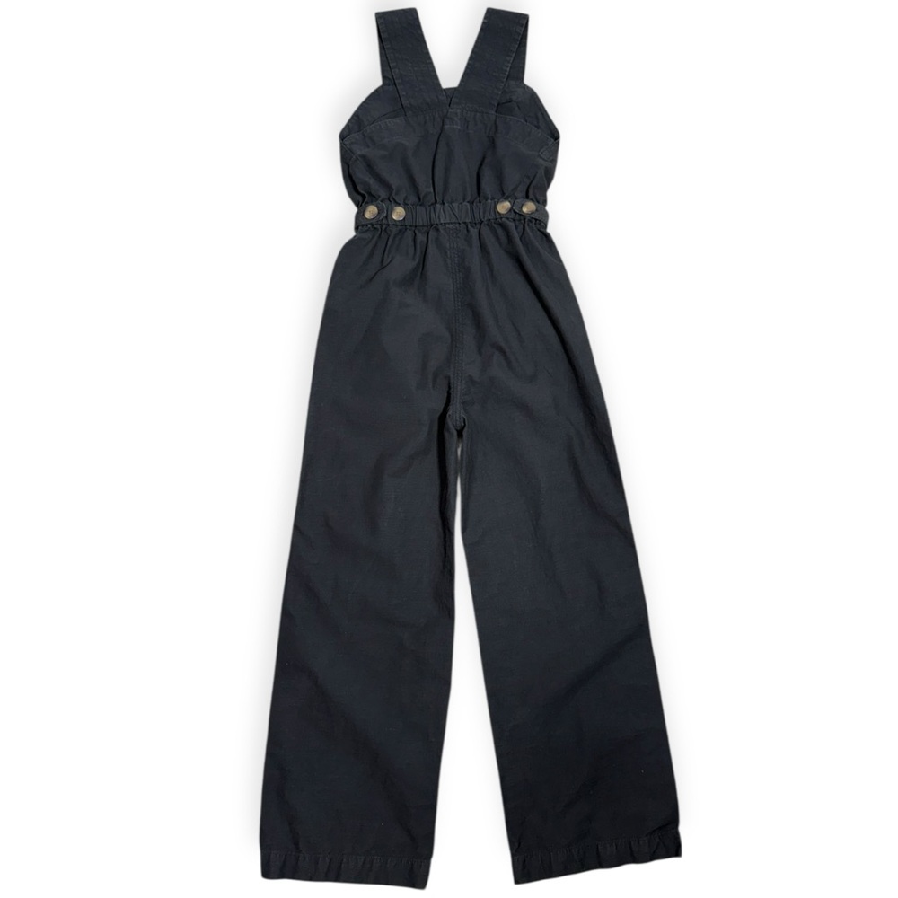 Everlane Fatigue Apron Jumpsuit XS 00 Washed Black Organic Cotton Linen Utility - Picture 6 of 12